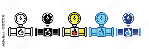 Gas Pipeline  Icon Element For Design