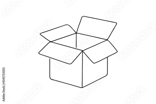 Product box continuous one line drawing minimalism design