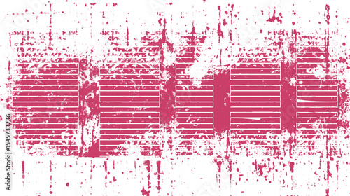 With pink paint splatters and scratched elements against a white background  abstract expressionism painting illustration