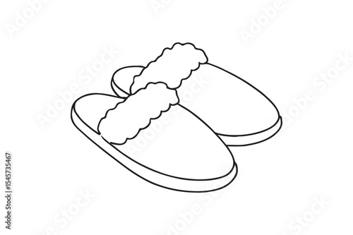 Warm Slippers continuous one line drawing minimalism design