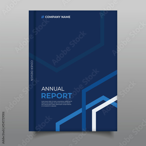 abstract business dark blue corporate annual report cover template flyer polygonal line design