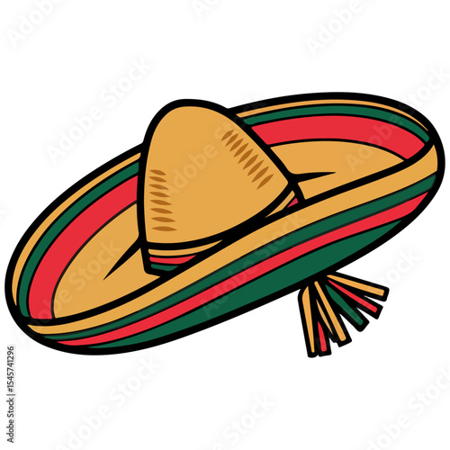 Brown straw cowboy hat isolated on a white background, a classic summer fashion accessory