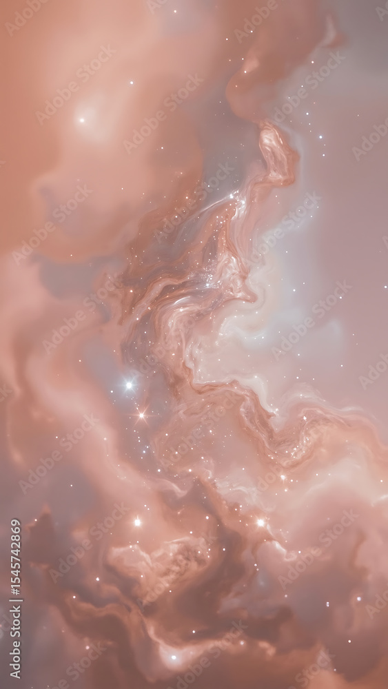 Fototapeta premium Galaxy background with a vertical planet amidst vibrant pink nebula, suitable for cosmic designs, space-themed projects, and futuristic concepts.