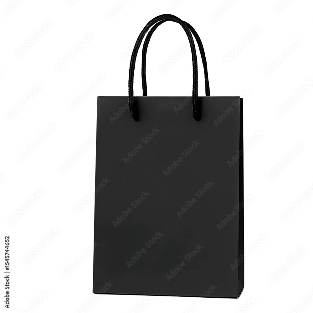 Minimalist Black Carryall - Sleek Boutique Packaging Template - Ready for Retail Branding Isolated transparent background Minimalist Black Carryall - Sleek Boutique Packaging Template - Ready for Retail Branding Isolated transparent background