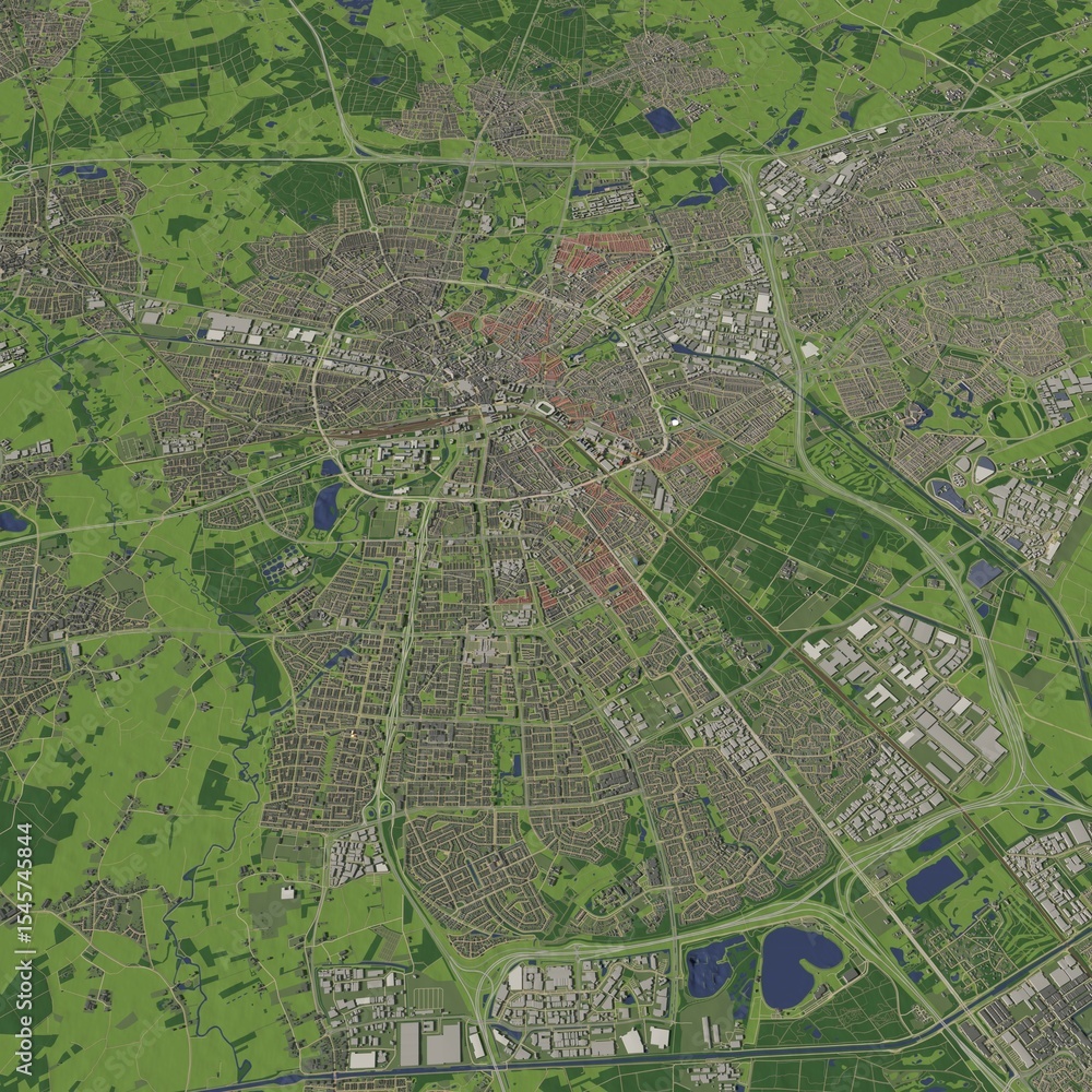 Fototapeta premium 3D illustration of city and urban in Eindhoven Netherlands