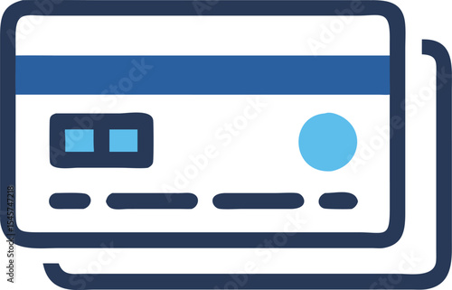 Simple line art illustration of two credit cards