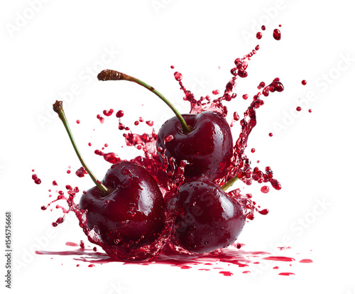 Tasty Cherry Juice Splash with Refreshing Burst