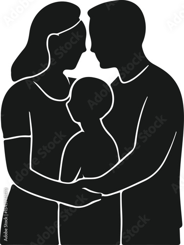 silhouette of a pregnant woman with her husband