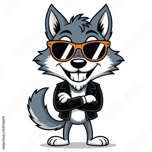 cartoon fox funny, fox with sunglasses and suit, cartoon werewolf