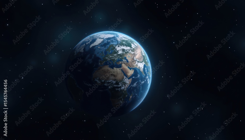 Fototapeta premium Earth seen from space, detailed view of the planet.