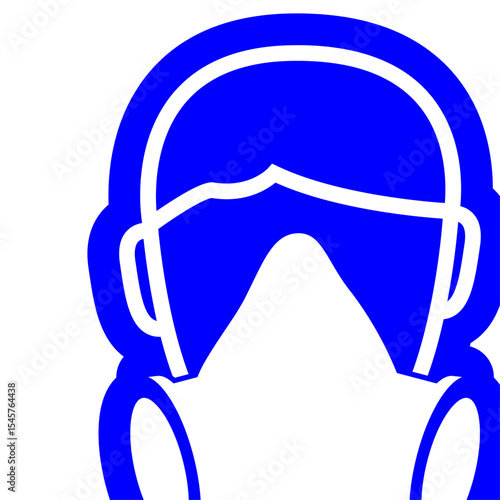A blue icon of a person wearing headphones. It has a simple and minimalist style, perfect for various design applications