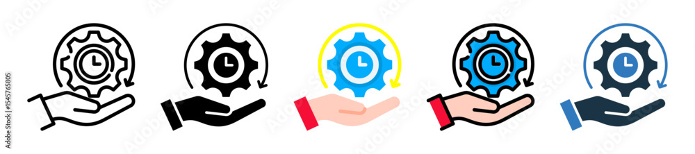 Time Management icon multiple style Time Management icon multiple style