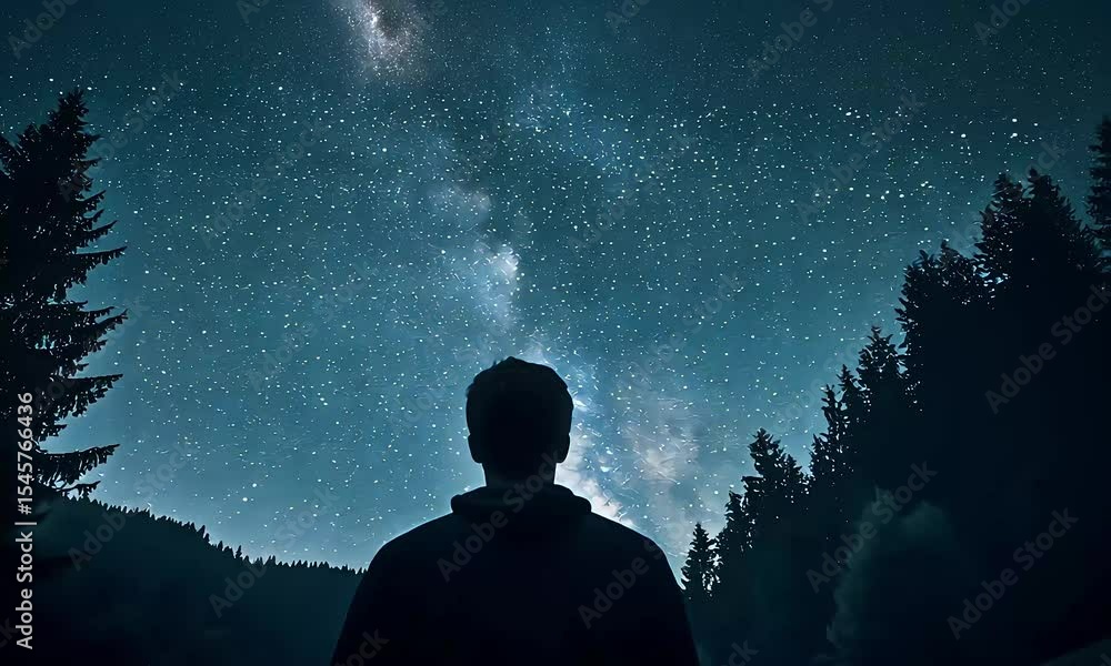 Silhouette Gazing: A Nightscape of Stars, Solitude and the Milky Way Dreamscape Silhouette Gazing: A Nightscape of Stars, Solitude and the Milky Way Dreamscape