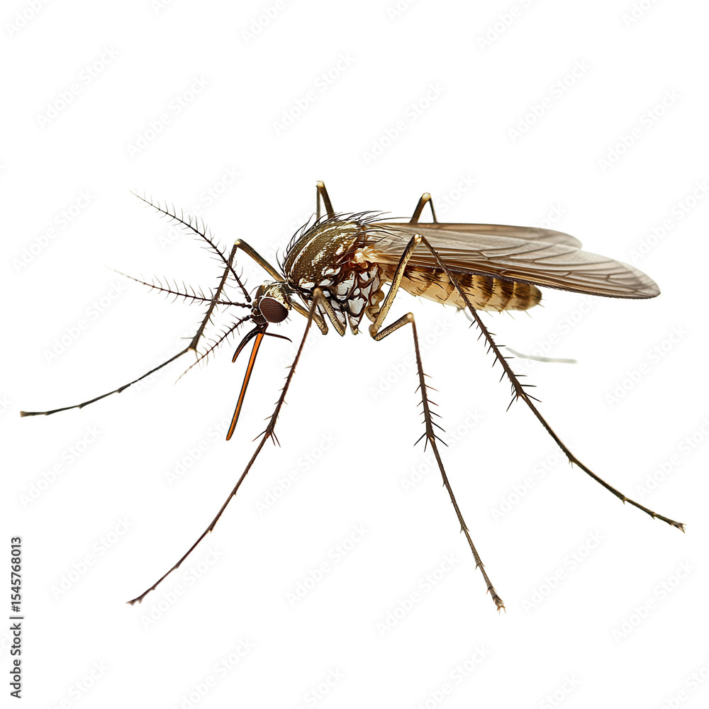 Detailed Closeup of a Mosquito Isolated on Black Background isolated on a transparent background Detailed Closeup of a Mosquito Isolated on Black Background isolated on a transparent background