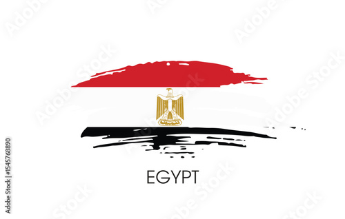 Egypt Brush flag banner background Vector illustration design independence day Vector banner Posters illustration on white background