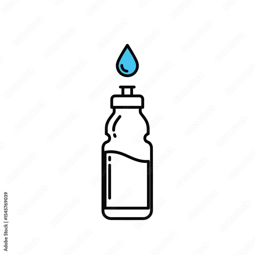 Blue Water Drop Falling into Sports Bottle water bottle Blue Water Drop Falling into Sports Bottle water bottle