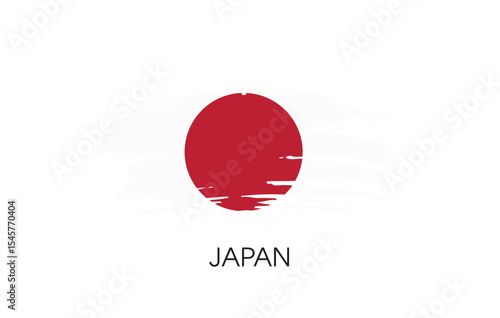 Japan Brush flag banner background Vector illustration design independence day Vector banner Posters illustration on white background