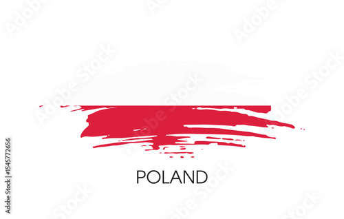 Poland Brush flag banner background Vector illustration design independence day Vector banner Posters illustration on white background
