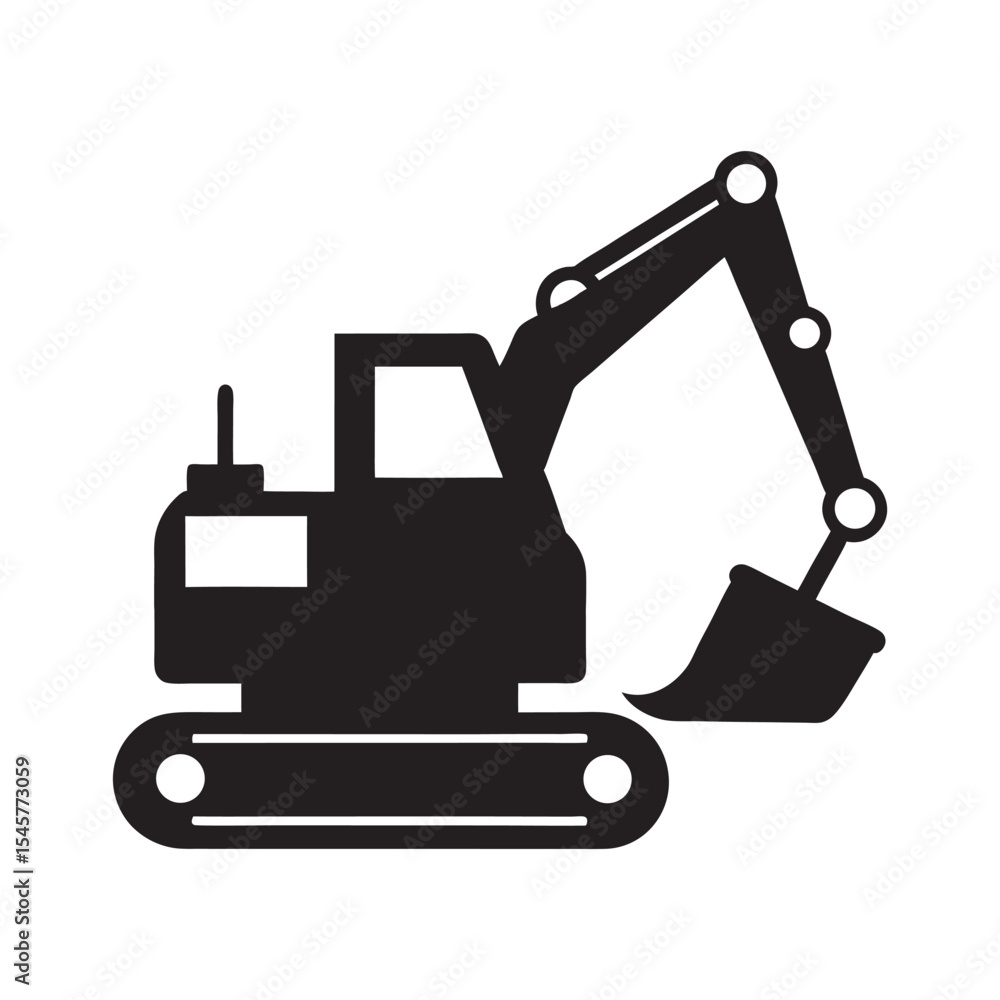 excavator on a white background excavator on a white background