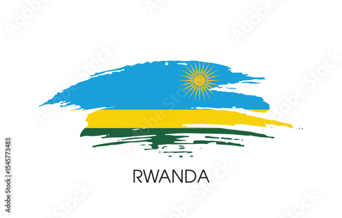 Rwanda Brush flag banner background Vector illustration design independence day Vector banner Posters illustration on white background