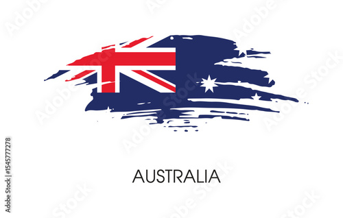 Australia Brush flag banner background Vector illustration design independence day Vector banner Posters illustration on white background