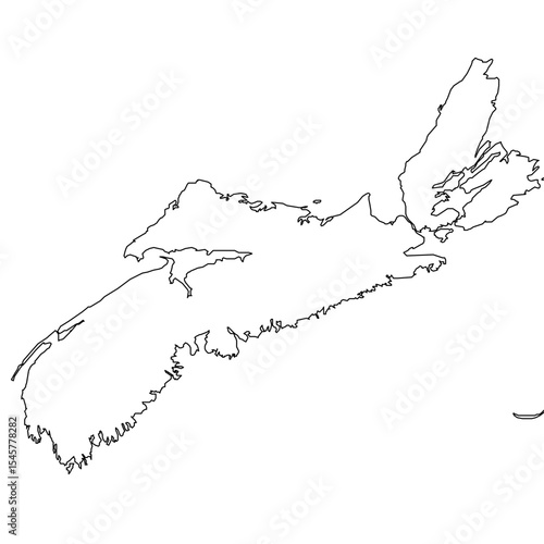 Nova Scotia Outline Map Vector | Canada Province SVG Map