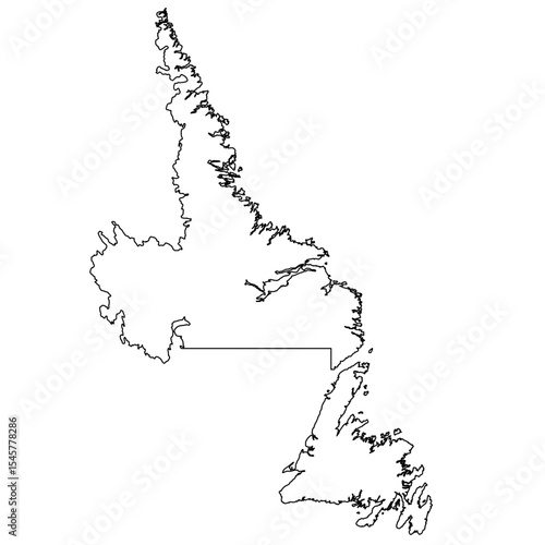 Newfoundland and Labrador Outline Map Vector | Canada Province SVG Map