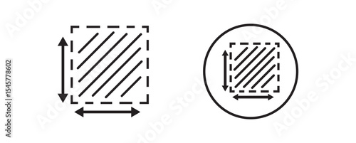 Area and dimension vector icon logo or illustration. Area and dimension vector icon logo or illustrationVector 
