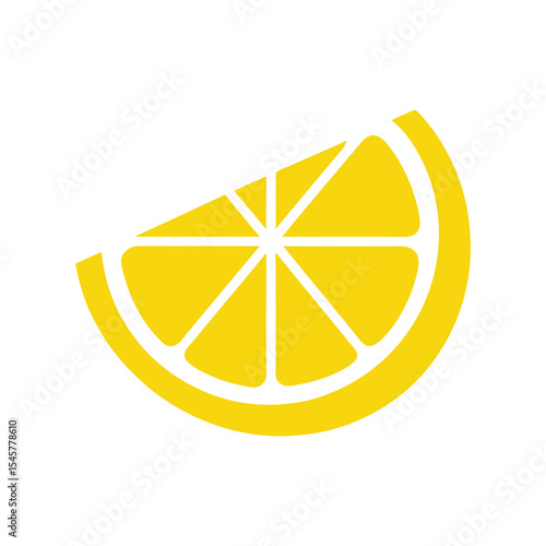 lemon slice citrus fruit flat icon lemon vector art silhouette