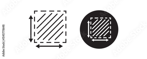 Area and dimension vector icon logo or illustration. Area and dimension vector icon logo or illustrationVector 