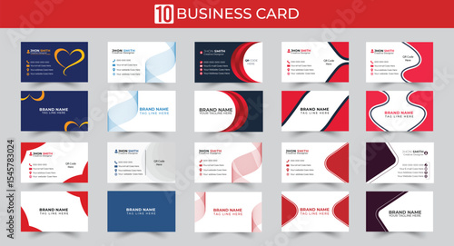 Collection of ten modern and stylish business card designs for professional branding