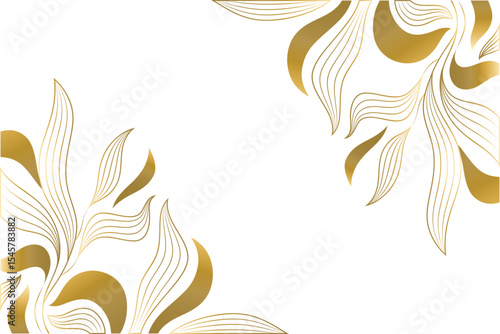 Floral frame hand drawn sketch doodle of golden corner border