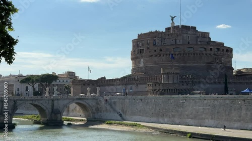 Sant'Angelo Castle in Rome, Italy next to Tiber river. Located a few steps from St. Peter's Basilica in the Vatican