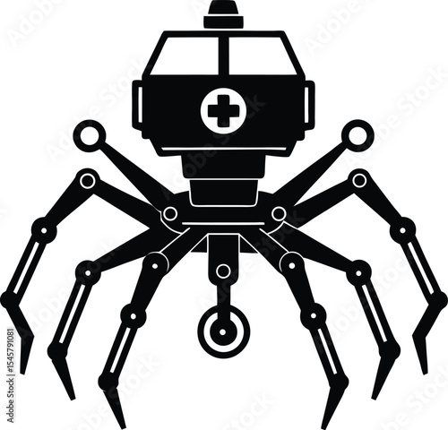Robot Medic Spider Bot Vector
