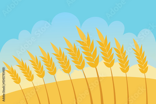 Golden Wheat Field under a Summer Sky A Harvest Illustration