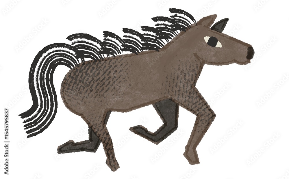 Fototapeta premium Running Horse - うま年のイラスト名称未設定のアートワーク