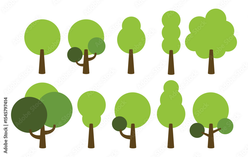 Fototapeta premium Collection of trees. tree set isolated on white background. vector illustration