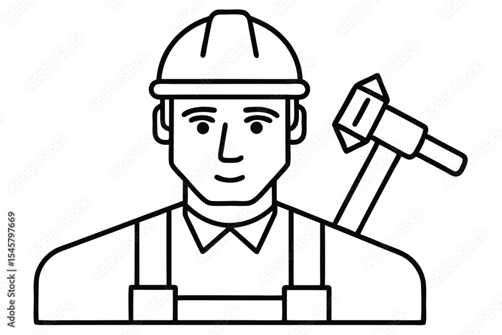 worker with hammer worker with hammer