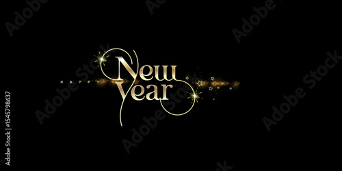 Happy newyear letters banner, Happy new year vector art and illustration. can use for, landing page, template, ui, web, mobile app, poster, banner, flyer, background