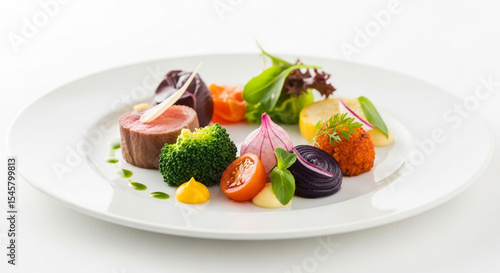 Wallpaper Mural Gourmet Tuna Steak with Colorful Roasted Vegetables Torontodigital.ca