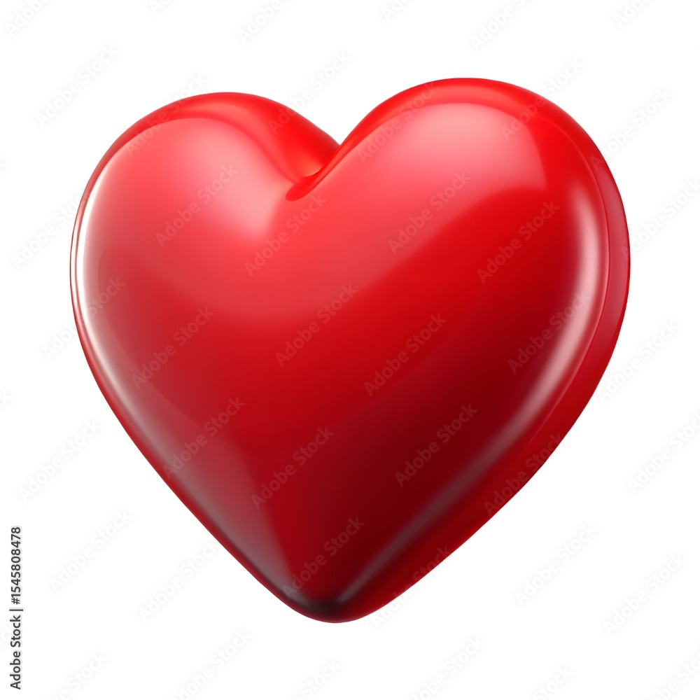 Fototapeta premium Shiny red heart 3d render for Valentine's day
