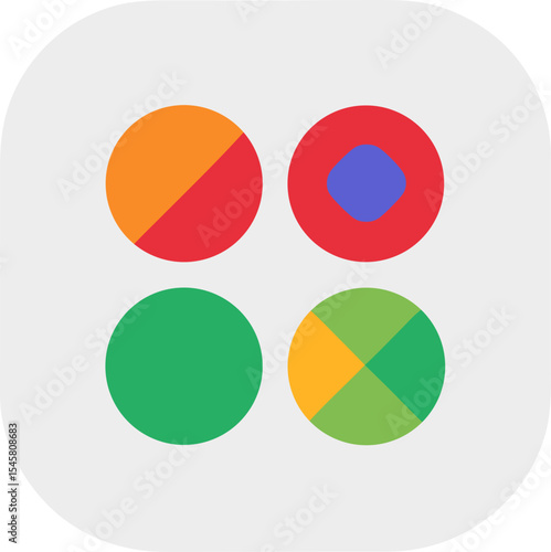 Free Download Mobile app icon set, colourful rounded badges vector with white background. - GFXLoad