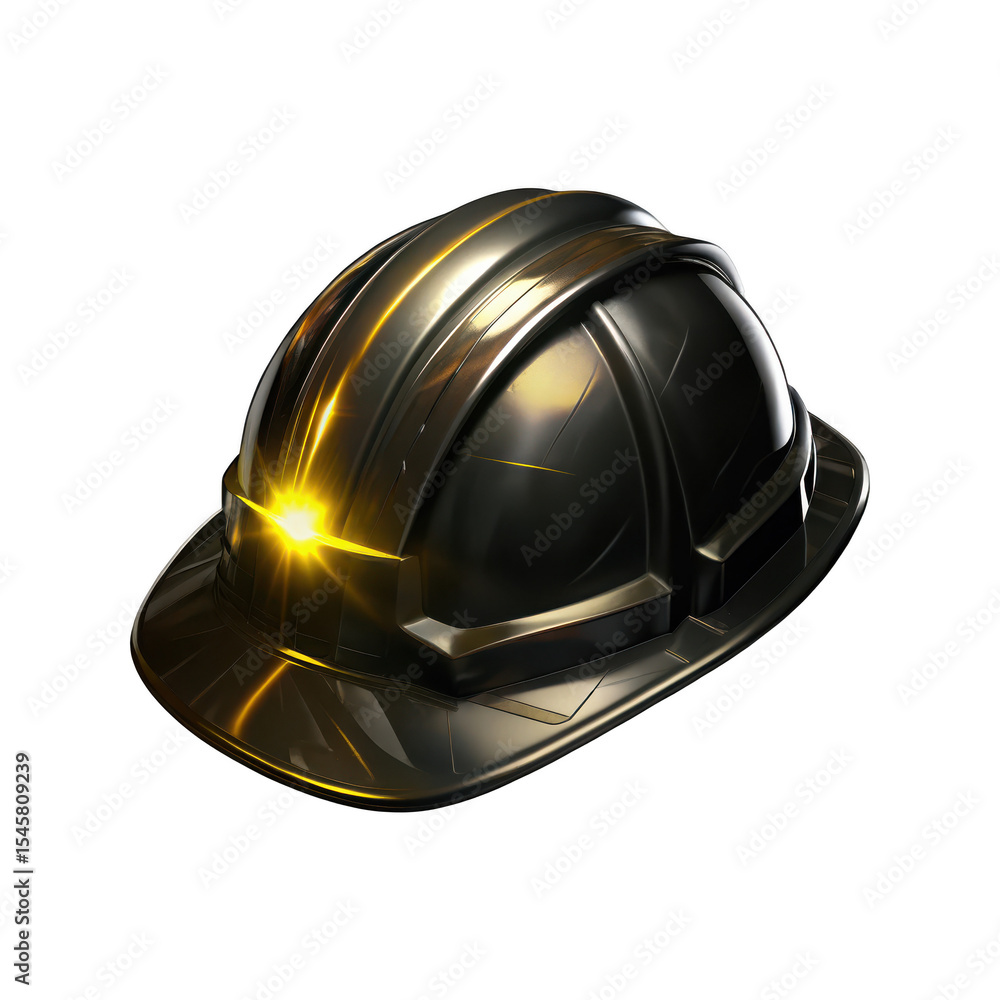 Fototapeta premium construction hard hat, shiny plastic surface, safety equipment