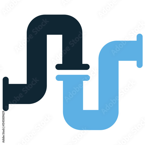 Plumbing icon vector, representing water systems, pipes, and drainage. Perfect for themes of home repair, maintenance, water supply, and professional plumbing services.