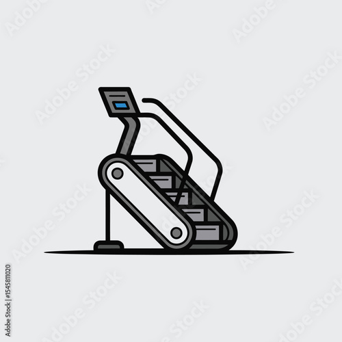 Grey and White Stair Climber Fitness Machine Icon fitness equipment