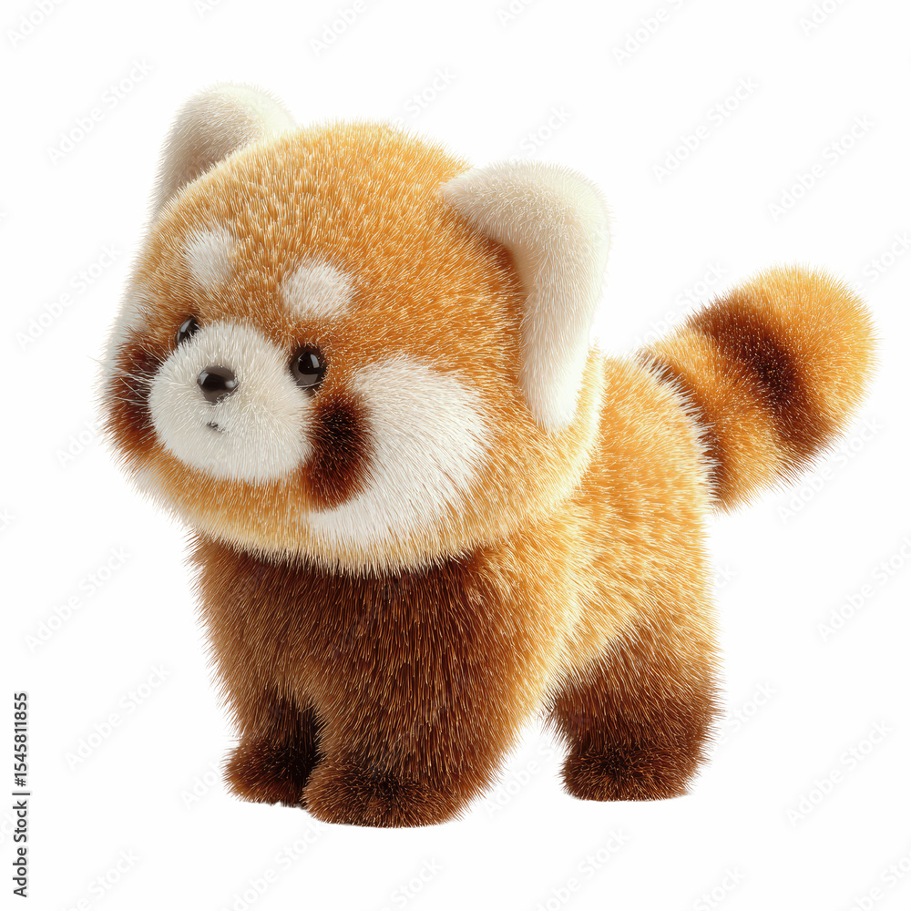 Fototapeta premium Adorable 3D Render of a Red Panda Cub