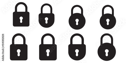 set of locks icon of Silhouettes