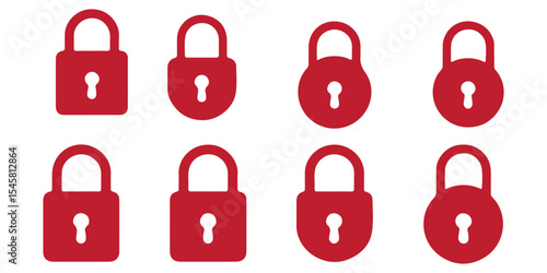 set of locks icon of Silhouettes