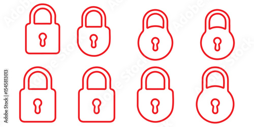 set of locks icon of Silhouettes