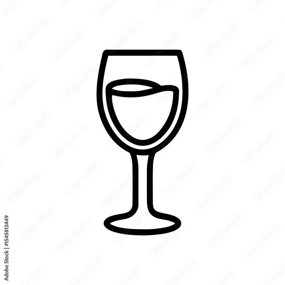 Wine Glass Outline Minimalist Icon Design Wine Glass Outline Minimalist Icon Design